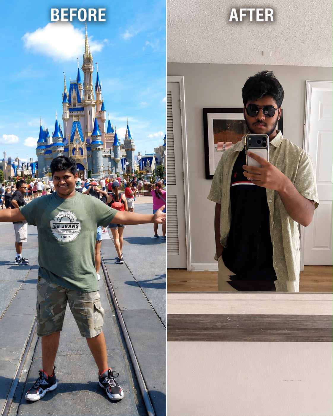 Rinkin, before and after, 36 lbs weight loss